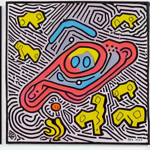 Image similar to Liminal space in outer space by Keith Harring