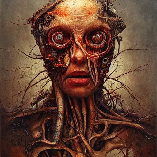 Image similar to the nostalgia critic portrait, body horror, biopunk, creative design, oil on canvas, zdzisław beksinski, marco mazzoni, peter gric