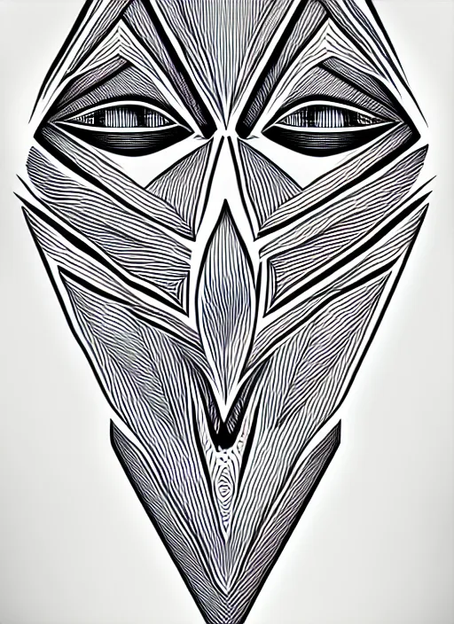 Image similar to symmetry! face, concept art, smooth, sharp focus, lineart, illustration,, penned with black on white, 8 k