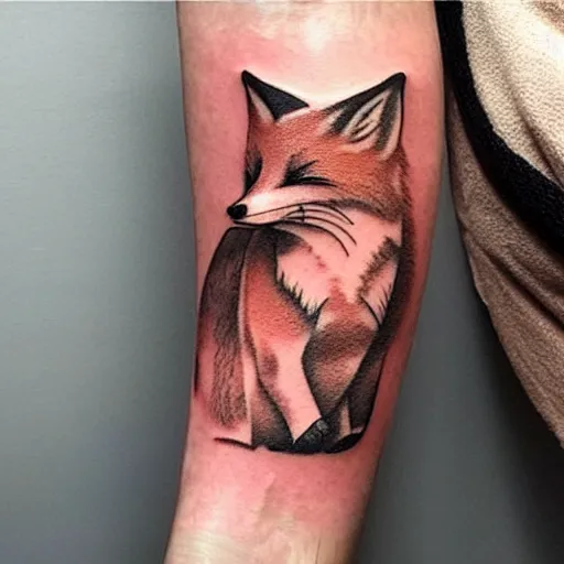 Image similar to A tattoo of a fox