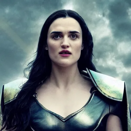 Prompt: Katie McGrath as Morgana in the year 3000 AD