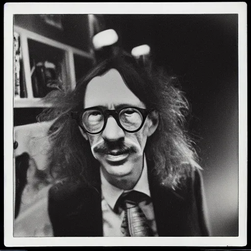 Image similar to a polaroid photograph of sensory information, by robert crumb, by jim henson, high contrast, soft lighting, surreal, film photography