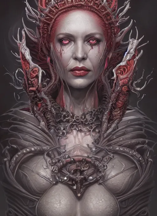 Image similar to a hyper detailed face portrait of the queen of blades, diablo 4 lilith, sideshow figurines, cthulu, by tom bagshaw, artgerm, dorian cleavenger, greg rutkowski, wlop, astri lohne, zdzisław beksinski trending on artstation