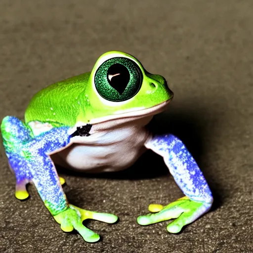 Image similar to frog with lightning eyes