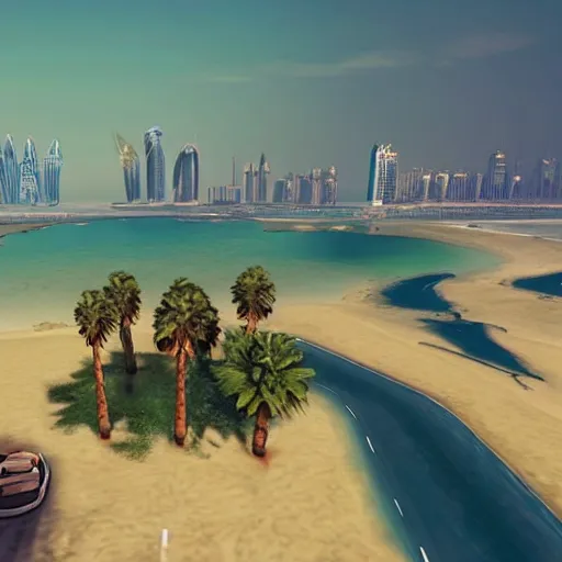 Prompt: gta : dubai, calming