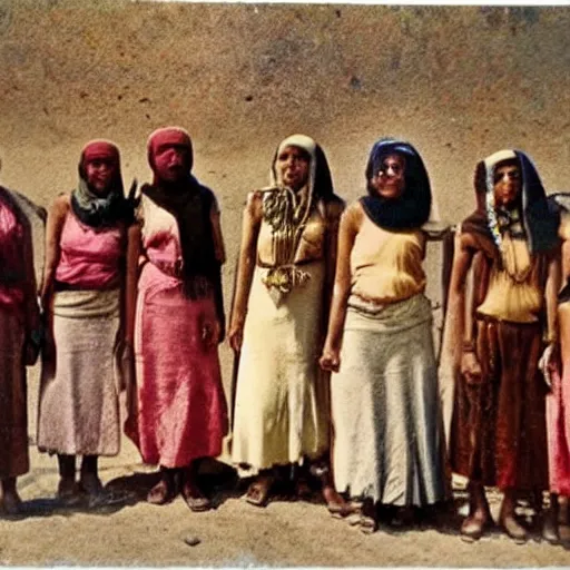 Prompt: egypt women, coloured photo