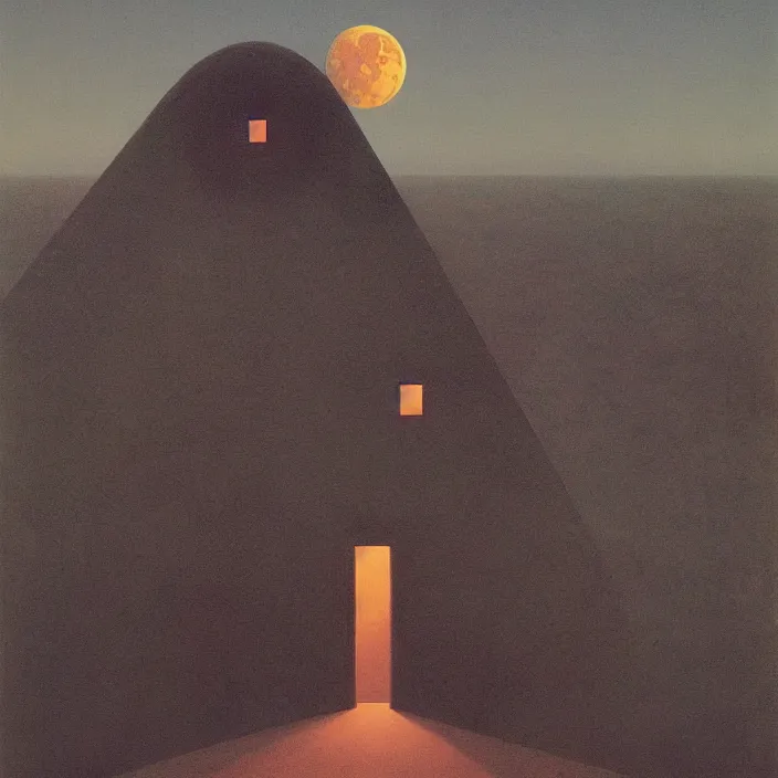 Image similar to the moon is calling me home, science fiction, Edward Hopper and James Gilleard, Zdzislaw Beksinski, highly detailed