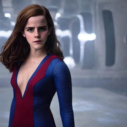 Prompt: Emma Watson as Lois Lane in a movie about Darkseid and Superman's first encounter. Cinematic.