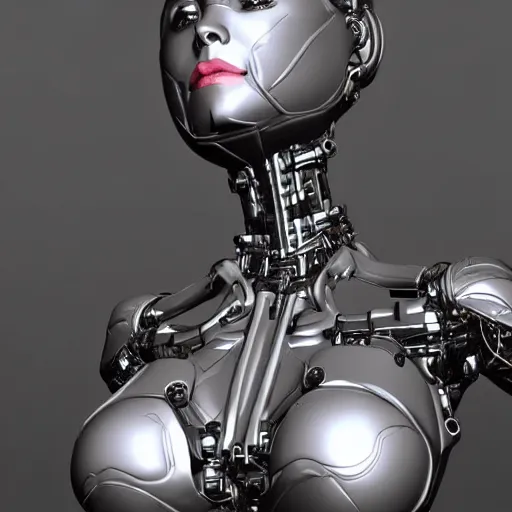 Image similar to a metallic woman!! very cybernetic and highly detailed, in the style of vitaly bulgarov, nanogirl!! nanogirl v 2!! zbrushcentral, pinterest, deviantart, artstation
