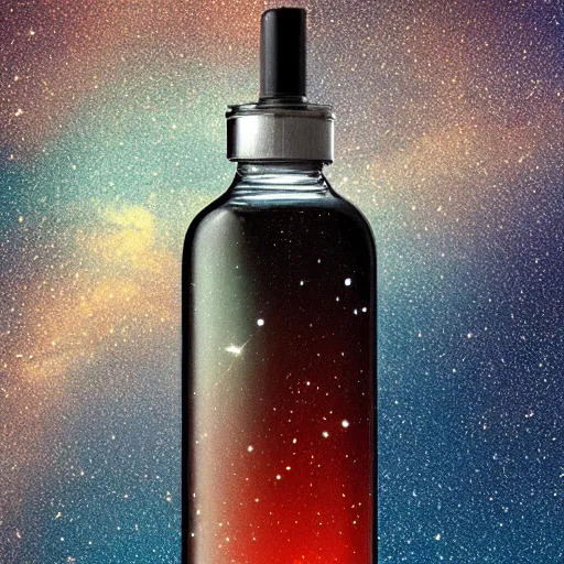 Prompt: the universe contained within a bottle