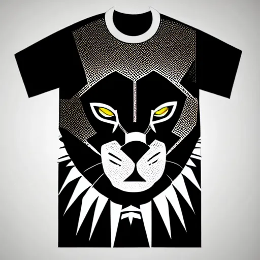 Prompt: a t shirt design of portrait shot of a retro vintage black panther marvel comics vector svg