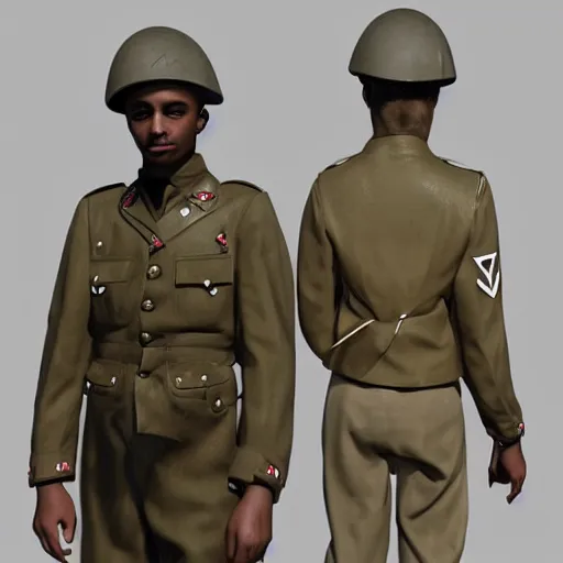 Image similar to playboi carti as a german world war ii soldier captured on a old camera 4 k detailed super realistic