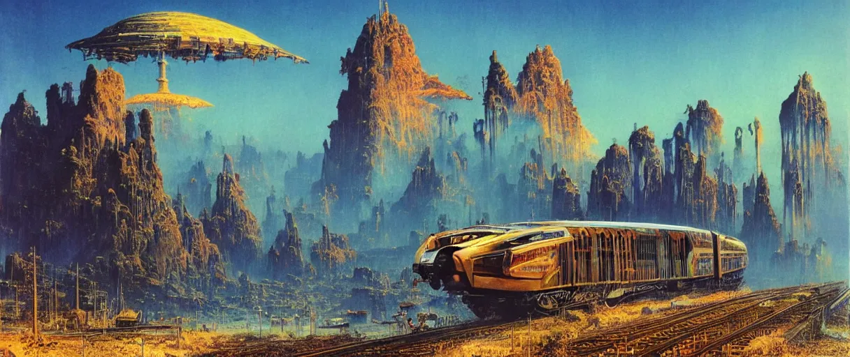 Image similar to 👽 🚉 💰 🛤 ⛪️ 🌴, Bruce Pennington