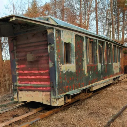 Prompt: a boxcar made of flesh and bone
