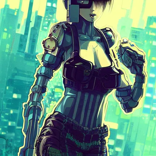 Image similar to A pixel art of a cyberpunk cyborg girl with big and cute eyes, fine-face, realistic shaded perfect face, fine details. Very anime style. Realistic shaded lighting poster by Ilya Kuvshinov katsuhiro, magali villeneuve, artgerm, Jeremy Lipkin and Michael Garmash, Rob Rey and Kentarõ Miura style, trending on art station