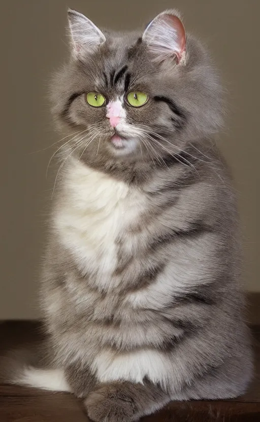 Image similar to surprised cat face, fluffy