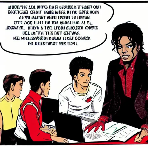 Image similar to michael jackson learn javascript, hq marvel comic