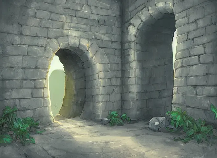 Image similar to wall with portal to jeddah city, digital painting, concept art, smooth, sharp focus, illustration by studio ghibli