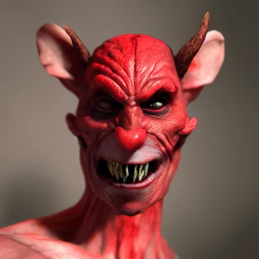 Prompt: horror red rat-man, face photo realistyc