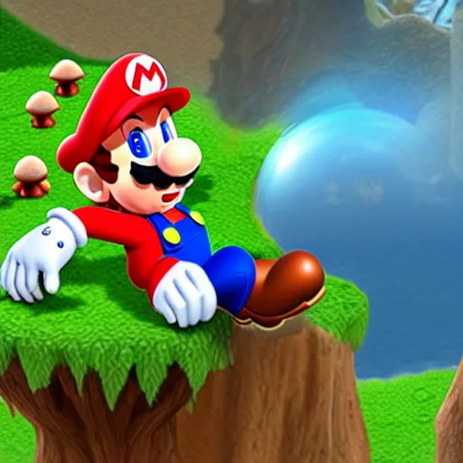 Prompt: mario finds a mushroom