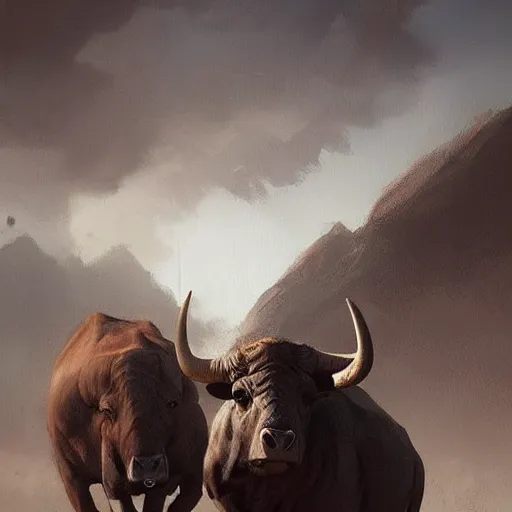 Image similar to 🐃 , Greg rutkowski, Trending artstation, cinematográfica, digital Art