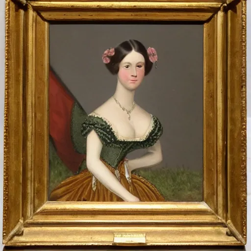 Prompt: a high quality and detailed 1840s painting of a German princess