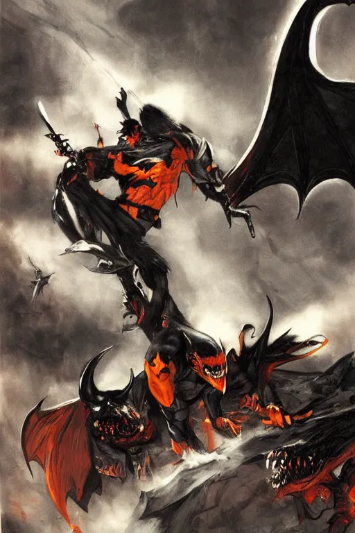 Prompt: bat out of hell by feng zhu