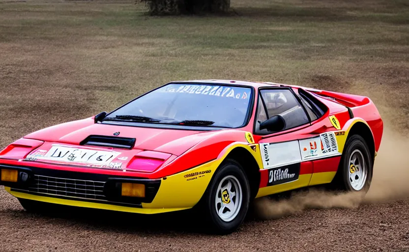 Prompt: Ferrari 308GT rally conversion car, photography, 8k,