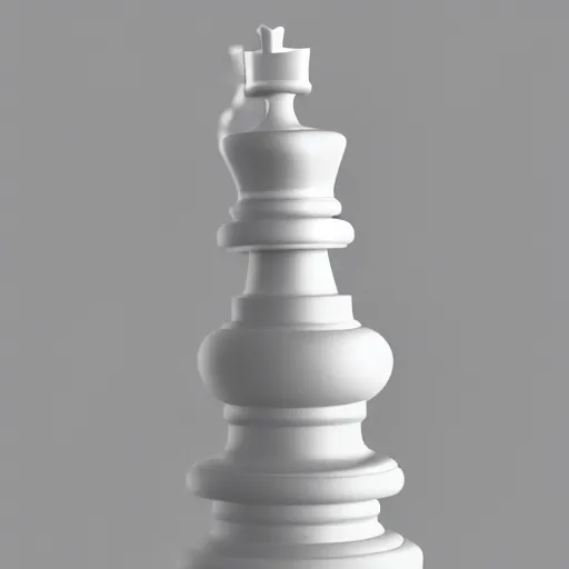 Prompt: a vertex mesh render of a chess piece on a pedestal in a vast white room, courtesy of Centre Pompidou, archival pigment print