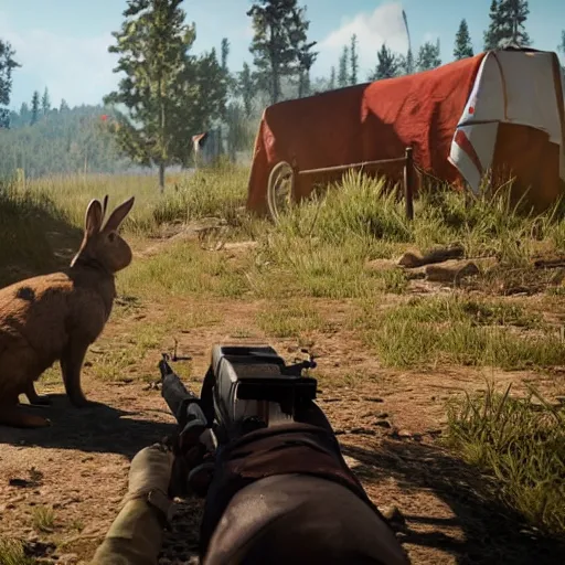 Image similar to a rabbit in the video game Far cry 5