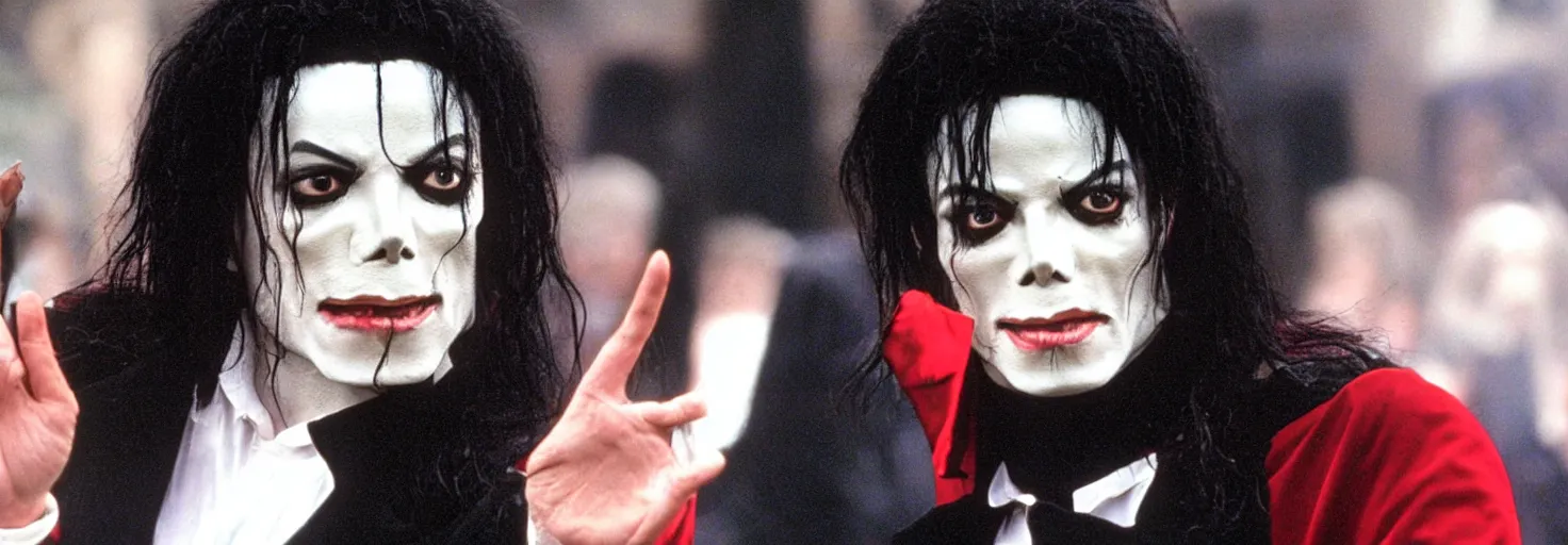 Prompt: 2001 Michael Jackson as vampire morbius