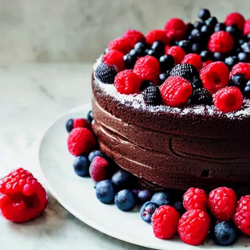 Image similar to chocolate cake with berries