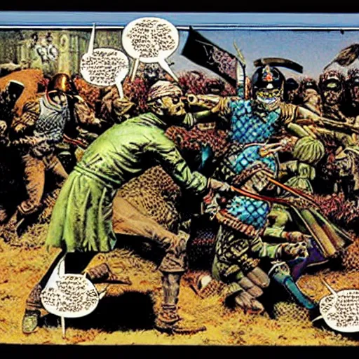 Prompt: battle of hastings, richard corben