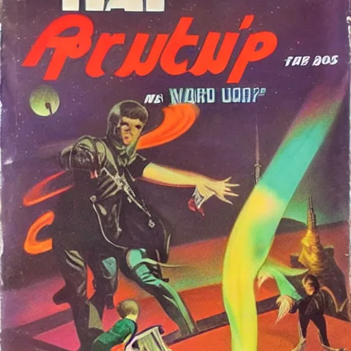 Image similar to warp in time and space, 60s pulp art