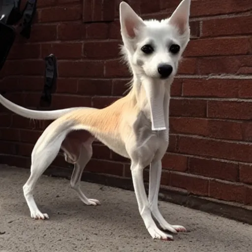 Image similar to a photo of the world's skinniest dog.