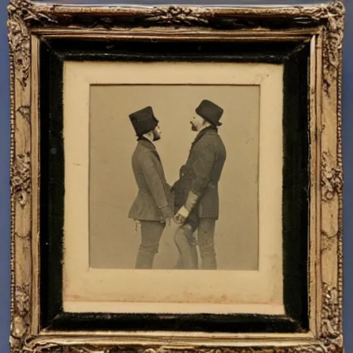 Prompt: outlaw men kissing, 1 8 0 0 s