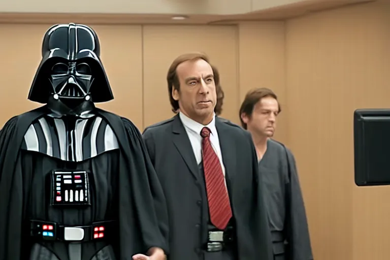 Image similar to darth vader in court being defended by saul goodman, court images, 1 0 8 0 p, court archive images