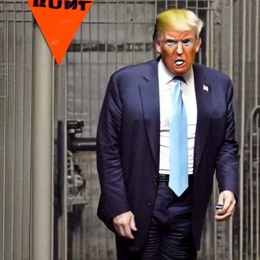 Image similar to donald trump as an inmate in prison