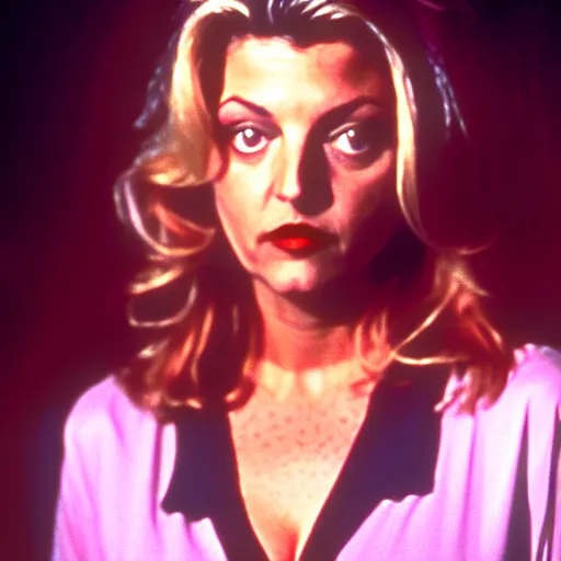 Prompt: sheryl lee as laura palmer in the tv show, twin peaks,