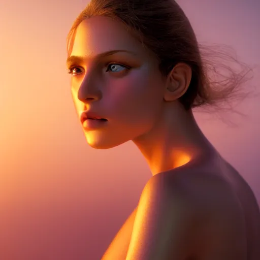 Image similar to photographic portrait of a stunningly beautiful female showroom dummy, in soft dreamy light at sunset, god rays, contemporary fashion shoot, by edward robert hughes, annie leibovitz and steve mccurry, david lazar, jimmy nelsson, breathtaking, 8 k resolution, extremely detailed, establishing shot, artistic, hyperrealistic, perfect face, octane render