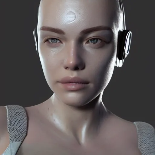 Image similar to ultra realistic 3 d render of beautiful women model, sci - fi, cyberpunk