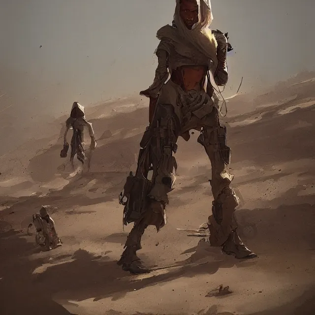 Image similar to a painting of the low desert punk by greg rutkowski, dark fantasy art, high detail, trending on artstation