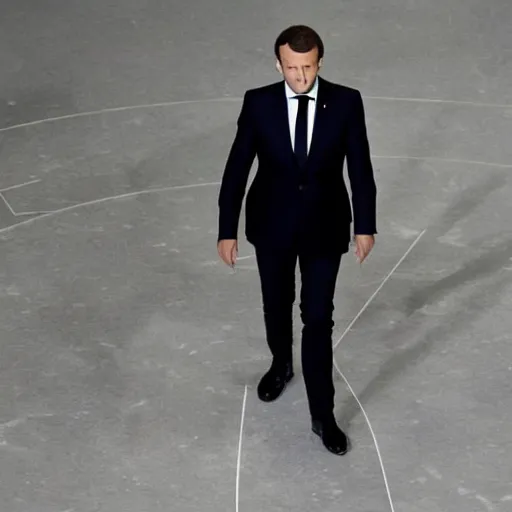 Image similar to emmanuel macron in matrix movie, full body shot, highly - detailed, sharp focus, award - winning