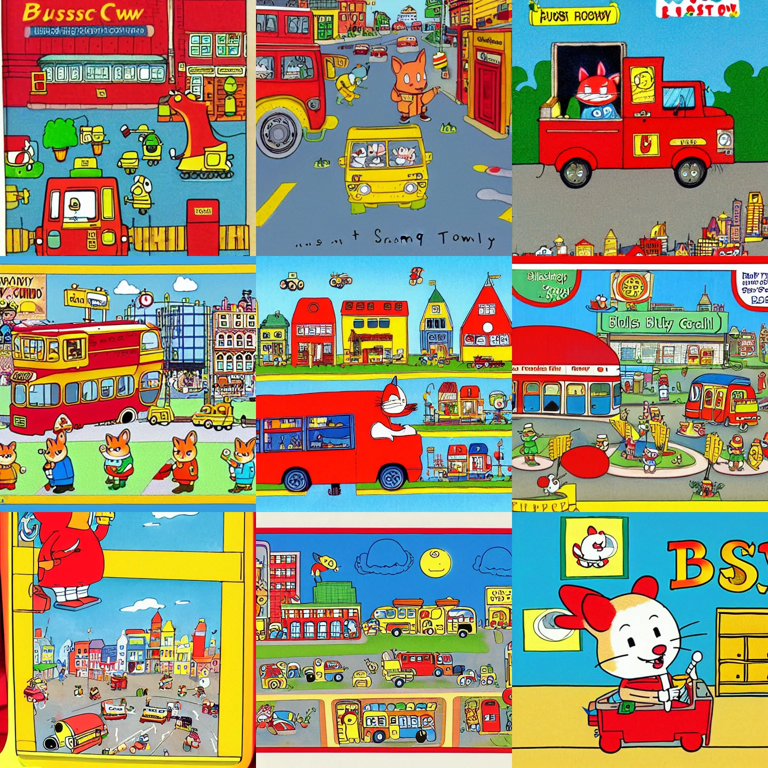 Prompt: busytown by richard scarry