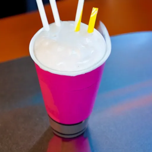 Image similar to a mcdonalds milkshake made out of crystal