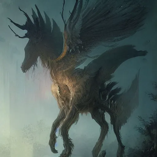 Image similar to a beautiful new creature from folklore, clear detailed view. ethereal fantasy art by greg rutkowski