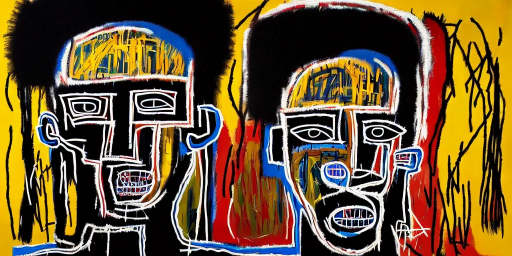 Image similar to A extremely highly detailed majestic hi-res beautiful immaculate head and shoulders award winning painting stunning masterpiece of the face of a strong black african man by Jean-Michel Basquiat, 8k, high textures, hyper sharp, insanely detailed and intricate, super detailed, 8k HDR high quality