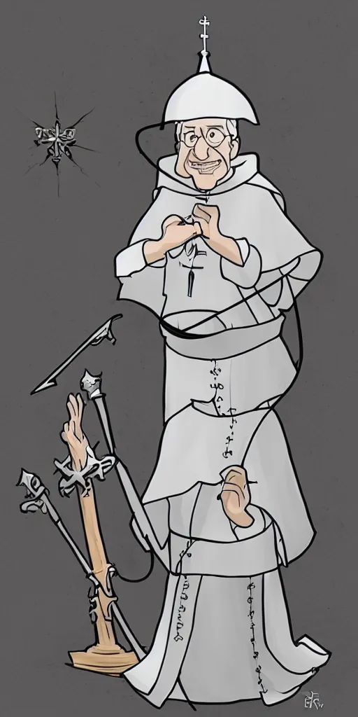 Image similar to the pope drawn by studio trigger,