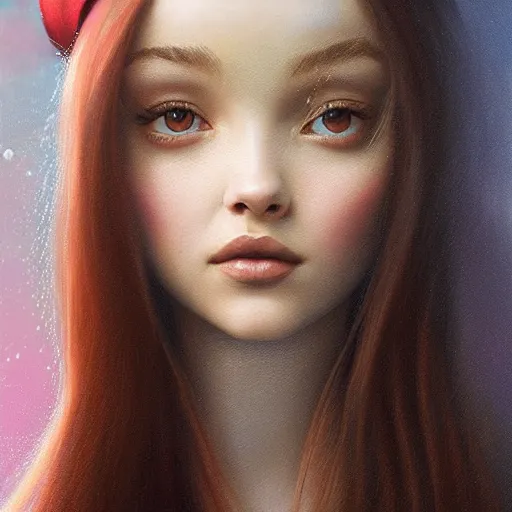 Image similar to tom bagshaw portrait, very beautiful mix of dove cameron madison beer bella poarch in a sailor suit flirting smile, randomly lustrous dyed hair, professionally retouched, focus eyes, ultra realistic soft painting, insanely detailed linework, symmetrical accurate intricate features, behance artstation, 8 k, - signature