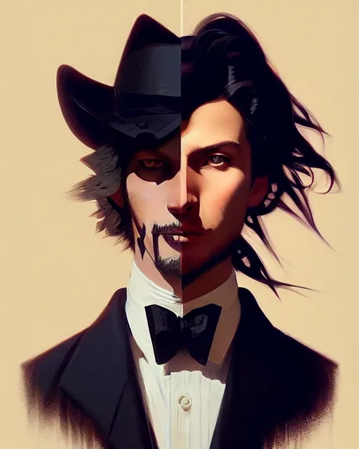 Prompt: stylized portrait of an artistic pose, composition, a wolf wearing a victorian suit, realistic shaded, fine details, realistic shaded lighting poster by ilya kuvshinov, magali villeneuve, artgerm, jeremy lipkin and michael garmash and rob rey